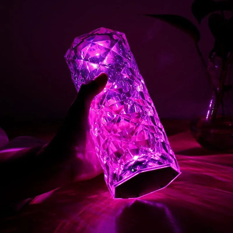 LED Crystal Rose Light - Touch Night Lamp, 16 Colors, USB