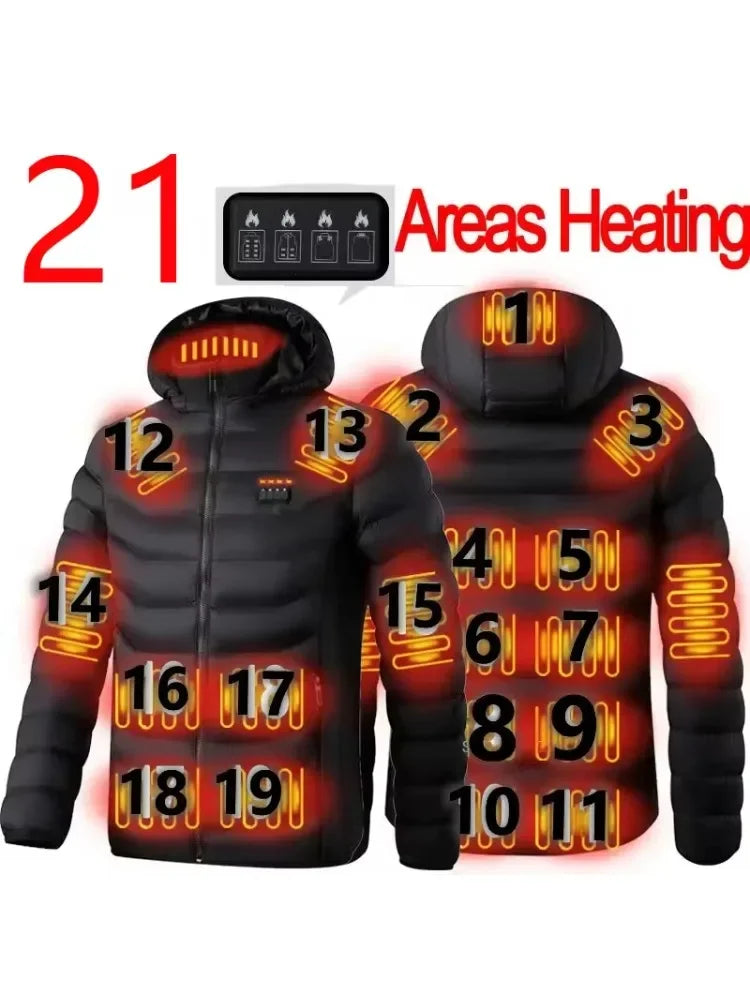 21-Zone Heated Jacket – USB-Powered Warmth for Men & Women, Perfect for Autumn & Winter Outdoor Adventures