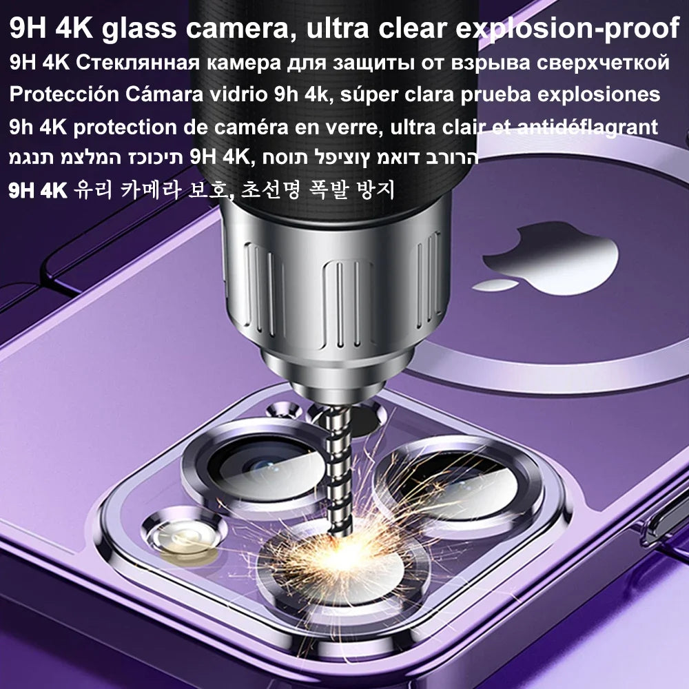 Magnetic Plating Case for iPhone 11-16 Pro Max - Camera Lens Protector & MagSafe Cover