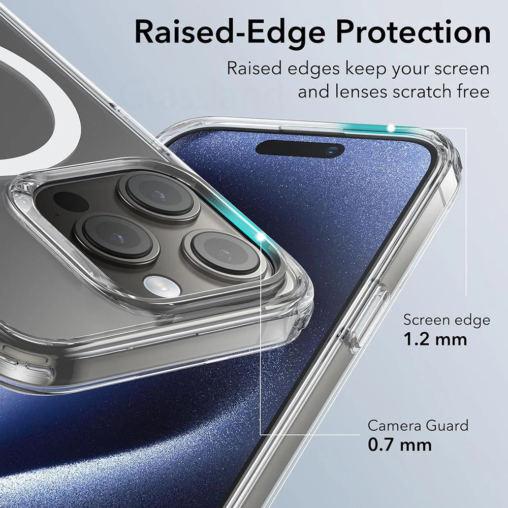 Luxury MagSafe Wireless Charging Case for iPhone 11-16 Pro - Transparent Shockproof Back Cover