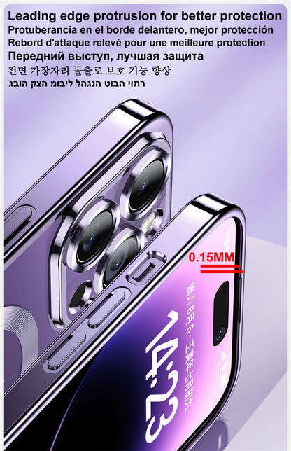 Magnetic Plating Case for iPhone 11-16 Pro Max - Camera Lens Protector & MagSafe Cover