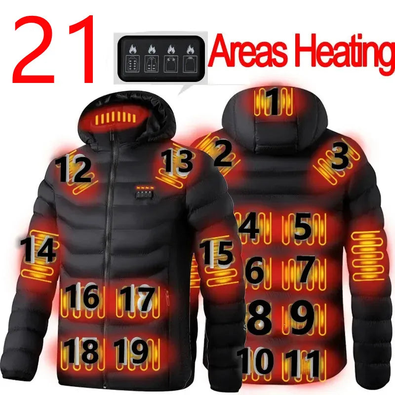 21-Zone Heated Jacket – USB-Powered Warmth for Men & Women, Perfect for Autumn & Winter Outdoor Adventures